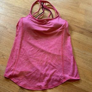 Lululemon tank/bra Size 6, maroon & pink. Strappy back. *3
